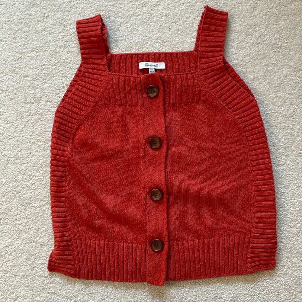 Women's Madewell Rowe Button Front Sweater Tank - XXS - Brand New